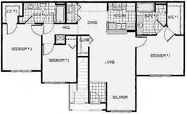 Floor plan 3 Bedroom 2 Bathroom C1