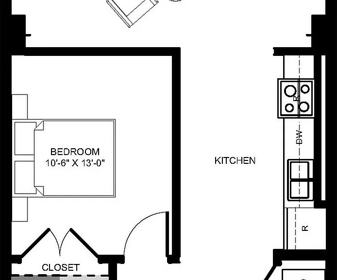 1 Bedroom - Unit 1019