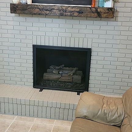Mud room fireplace