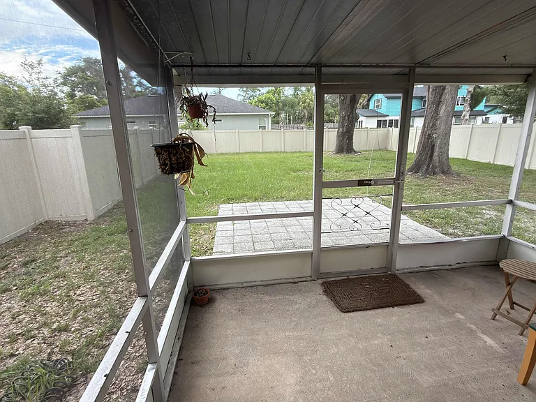Screened-in porch.
