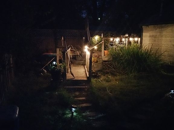 Beautiful Back Yard at night