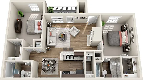 Floor plan 2X2B