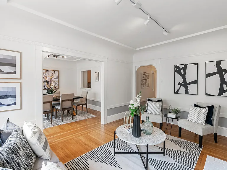 Living room and dining room
