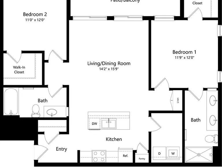 2 Bedroom | 2 Bath 2 Bedroom | 2 Bath