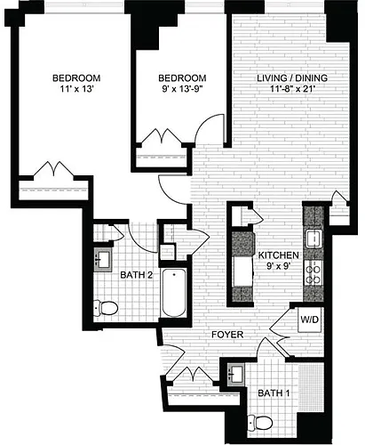 Floor plan 2 Bedrooms K
