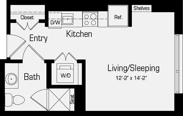M1 | Studio | 349 Sq. Ft. M1 | Studio | 349 Sq. Ft.