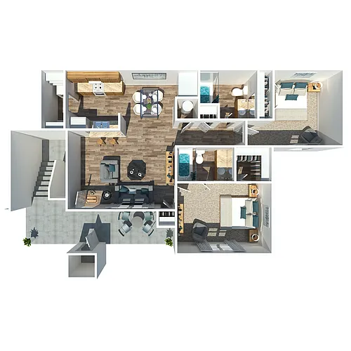 Floor plan 2 Bedroom 2 Bath
