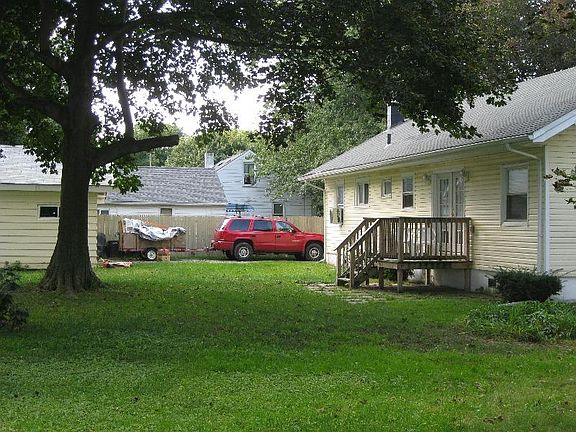 Backyard and garage