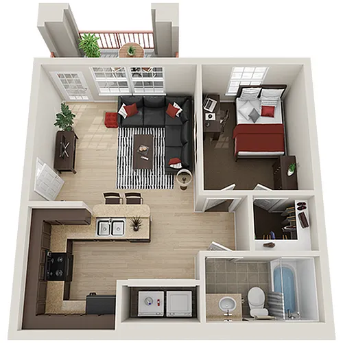 Floor plan 1x1 Standard