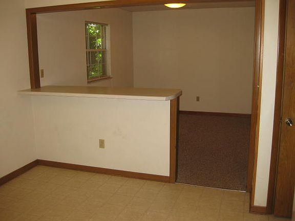 View from kitchen to dining 