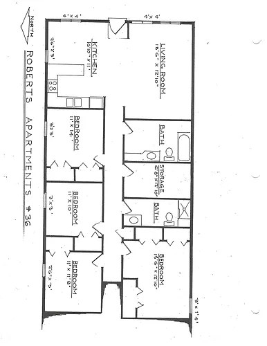 Floor plan Large 4 Bed 2 Bath