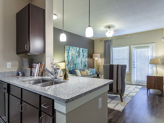 Kitchen bar and living room