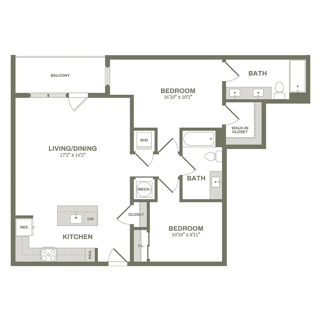 Floor plan 2 Bed Type 4
