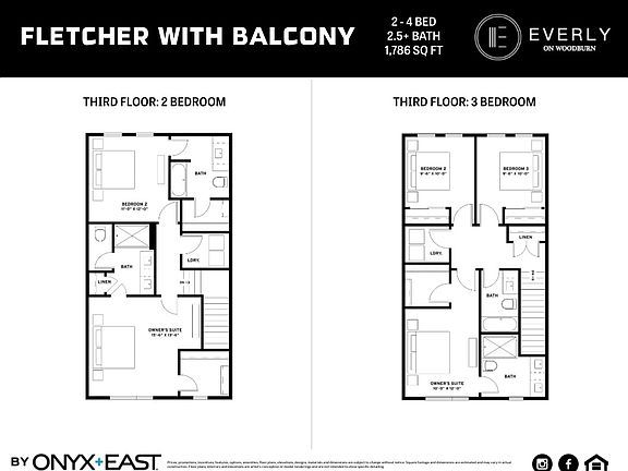 Third Floor Plan and Options