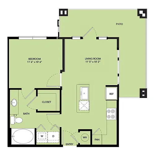 Floor plan A1-561sf-A1.4