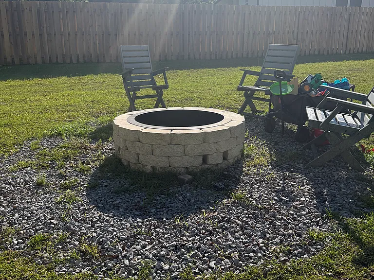 Built in fire pit
