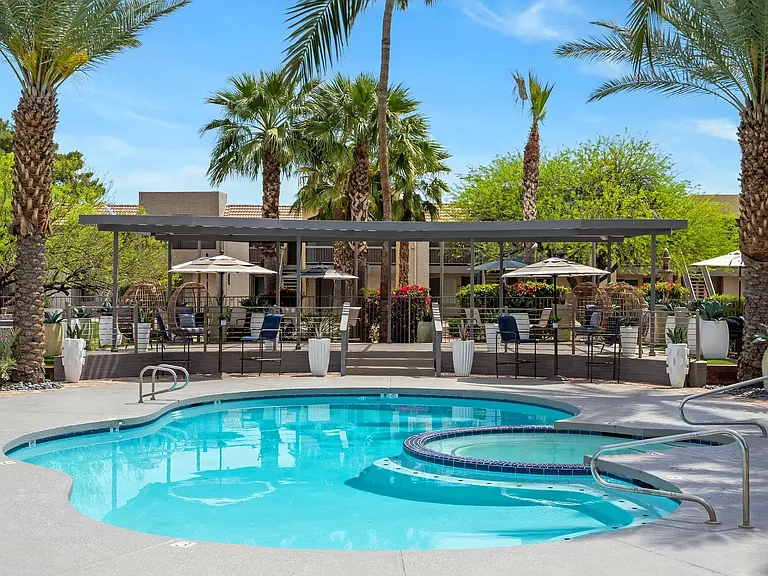 Plunge into our resort-style pool or unwind in the soothing spa.