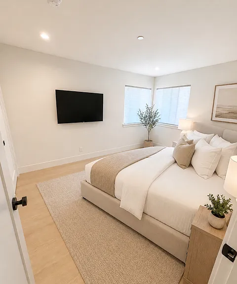 Nice and comfortable bedroom with lots of closet space.