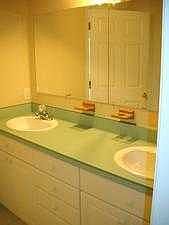 Master bath his & hers vanity sink view