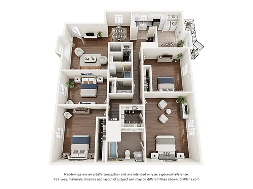 Floor plan 4 Bedroom, 2 Bath