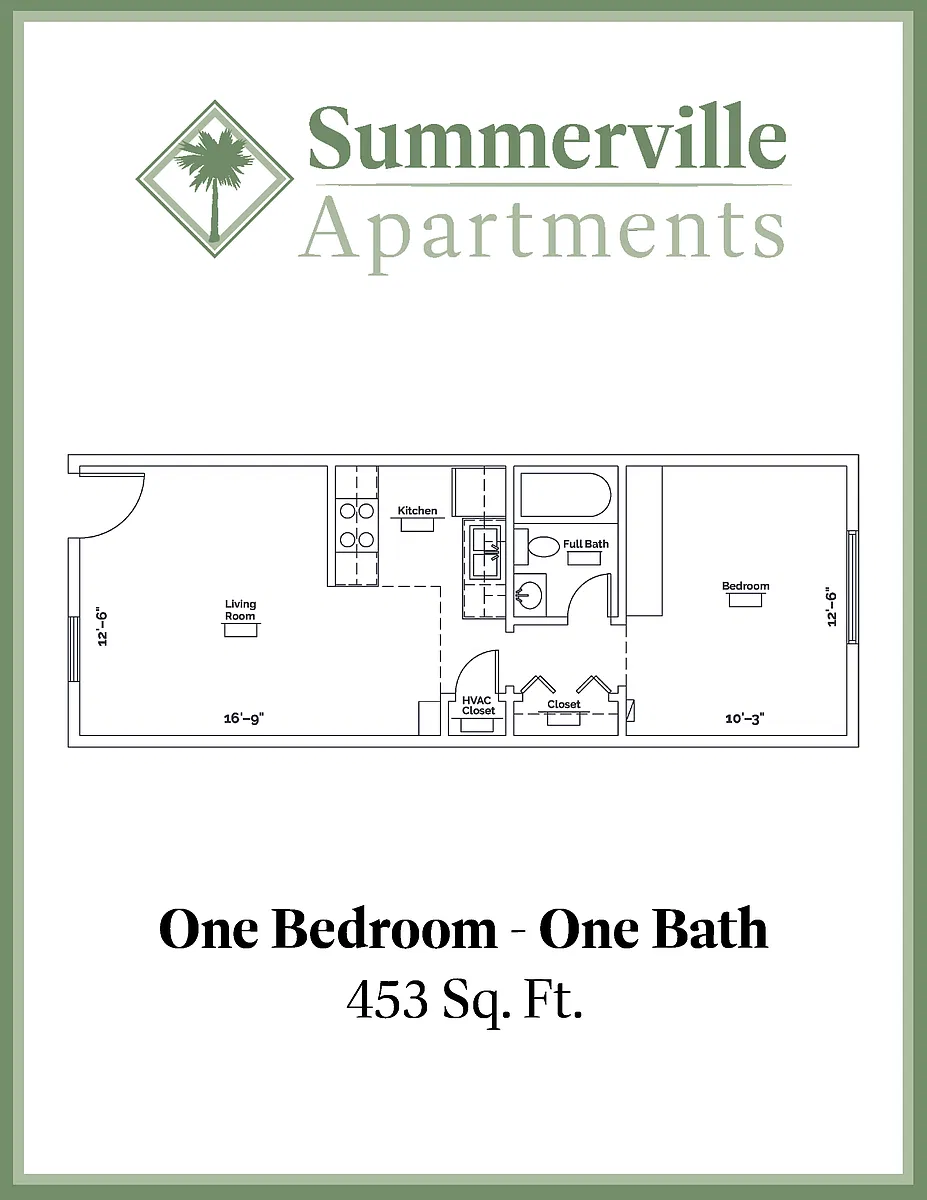Floor plan 1 Bed - Renovated
