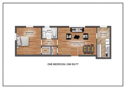 Floor plan 1 Bedroom A