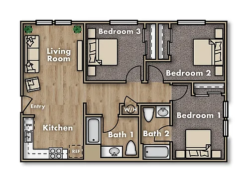 Floor plan 3-Bedroom