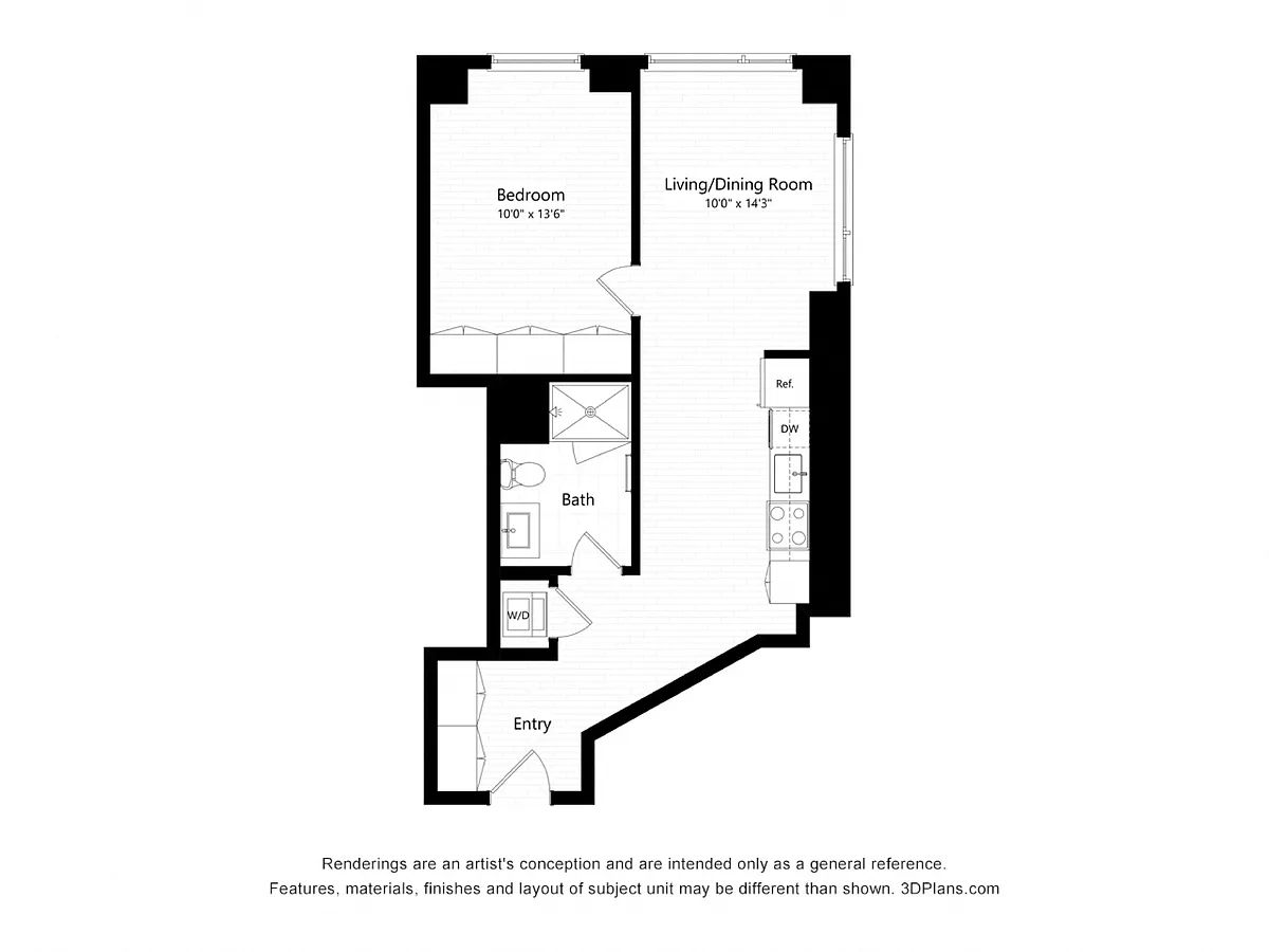 Floor plan A7 - One Bedroom