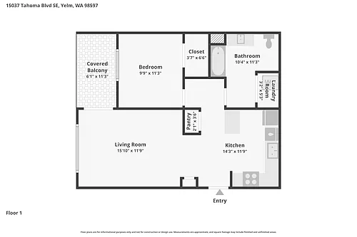 Floor plan 1 Bedroom