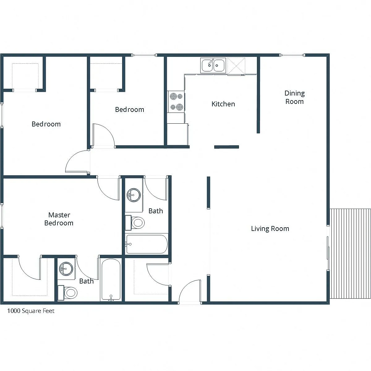 Floor plan Three Bedroom 32A