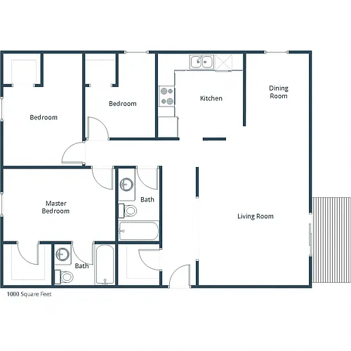 Floor plan Three Bedroom 32A