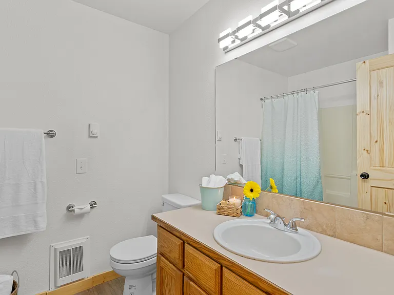 Full bath with tub upstairs