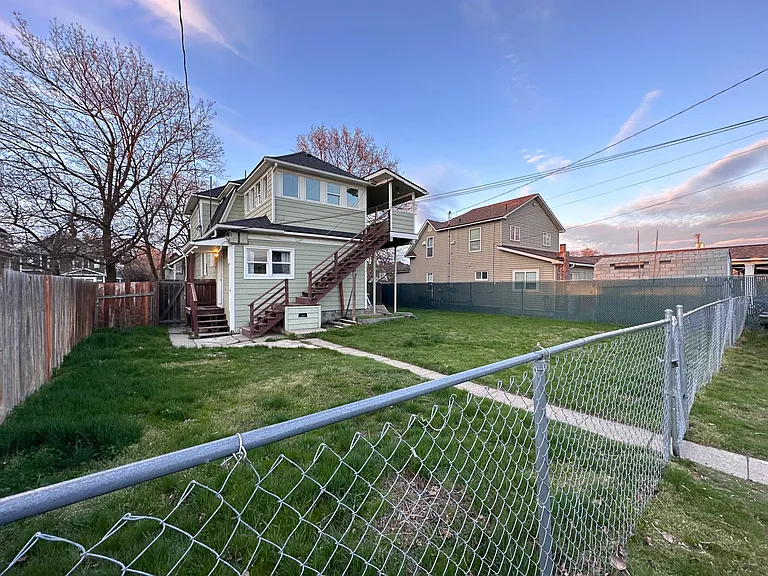 fully fenced backyard