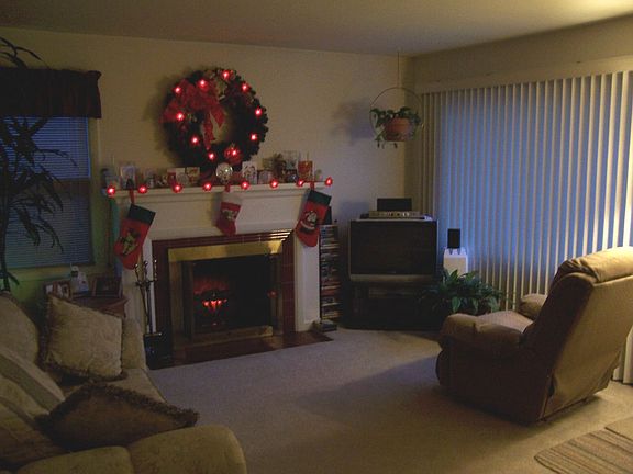 Comfortable Living Room With Fireplace