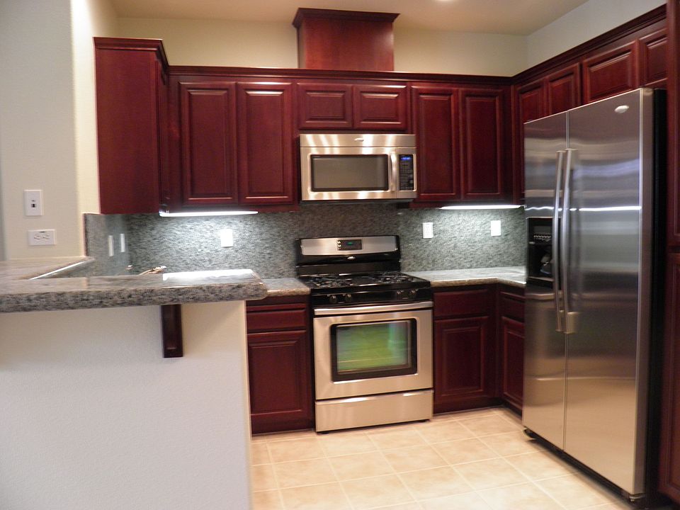 Cherry Finish Cabinets
