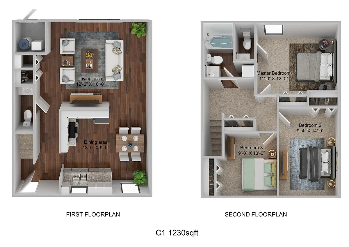 Floor plan C1 - Townhome