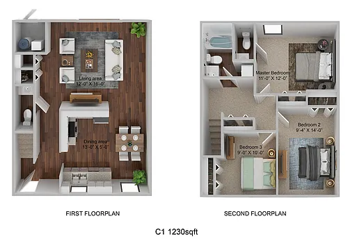 Floor plan C1 - Townhome