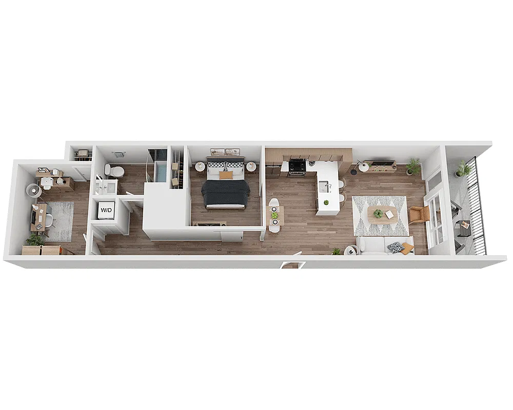 Floor plan One Bedroom A1AD