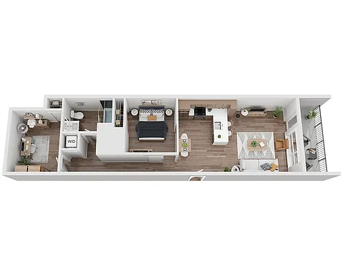 Floor plan One Bedroom A1AD