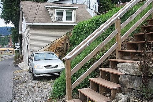 Steps from Mill Street to building