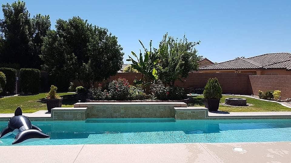 Backyard w/ lap pool/garden