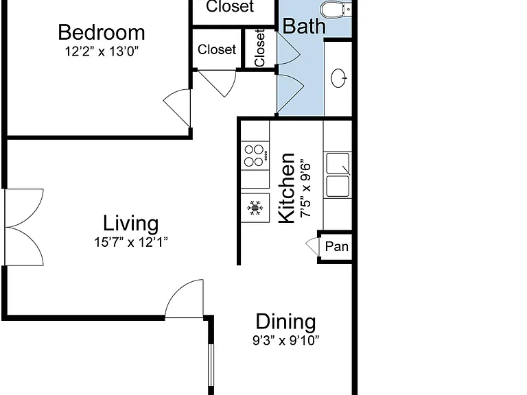 1 bedroom, 1 bath (691 SQFT) 1 bedroom, 1 bath (691 SQFT)