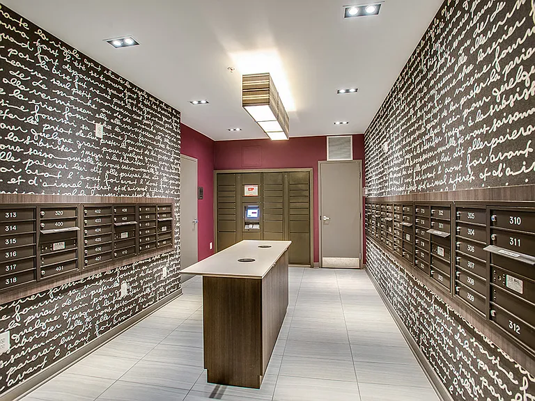 Mail area and package lockers