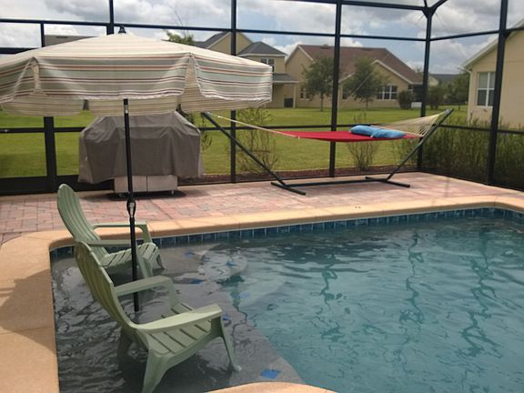 Private pool with fun deck.