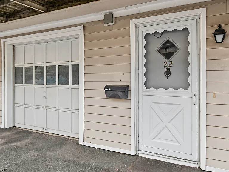 Front entrance and garage