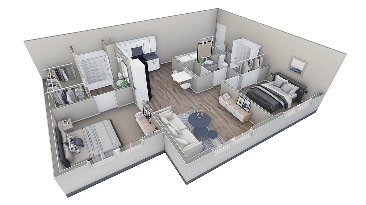 Floor plan 2-2 BR Horizon Overlook