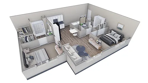 Floor plan 2-2 BR Horizon Overlook