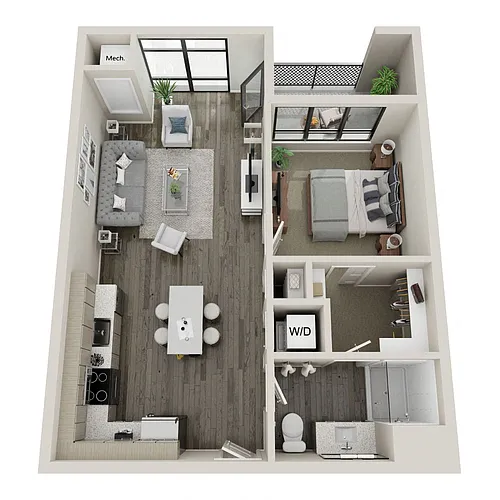 Floor plan A3 - One Bedroom + Balcony