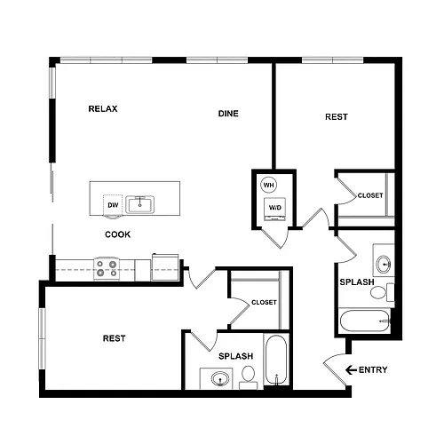 Floor plan 2 Bed/2 Bath-Shear