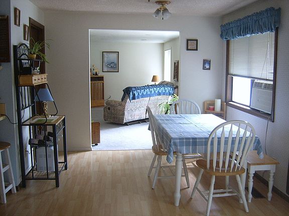 Dining and family room view